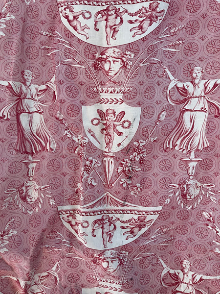 Antique Neo Classical Toile de Jouy Curtains Mulhouse ‘Pallas and Venus’: C19th France