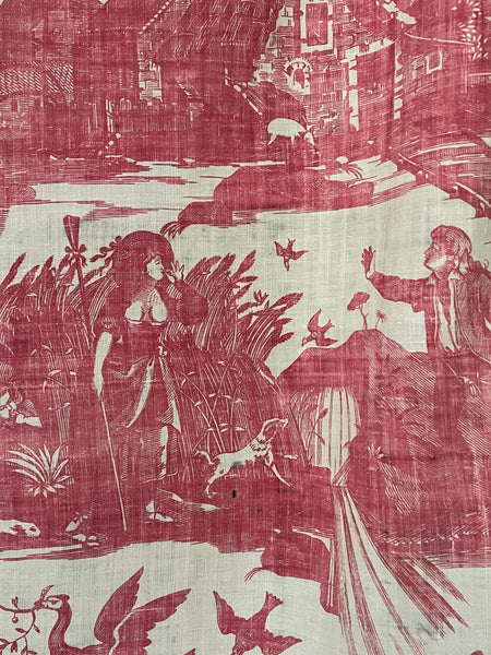 Large Panel Antique Toile de Nantes Chariot of Dawn: C18th Nantes, France