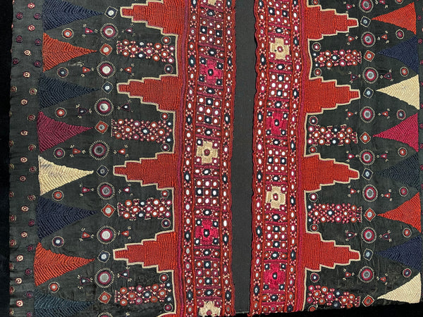 Fine Antique Silk Embroideries Shisha Mirrors: C19th Gujarat, India