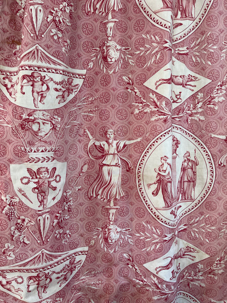 Antique Neo Classical Toile de Jouy Curtains Mulhouse ‘Pallas and Venus’: C19th France