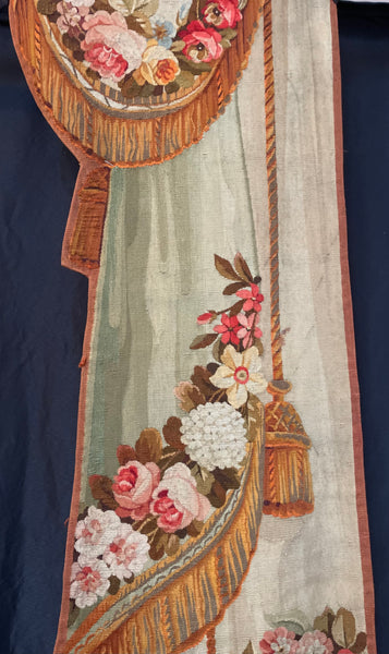 Pair Trompe L’oeil Aubusson Tapestry Portier Wall Hangings: C18th France