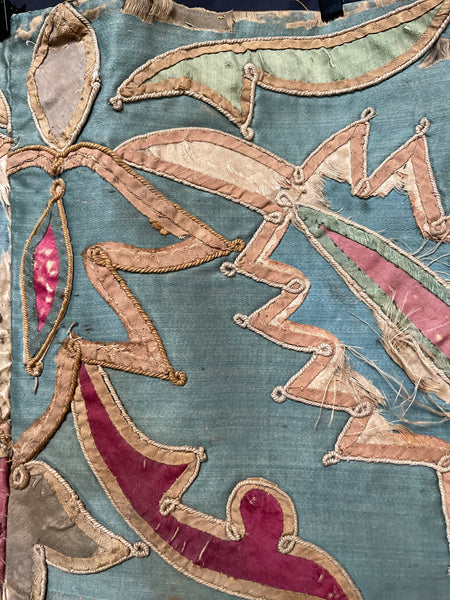 Antique Ottoman Appliqué Embroidered Silk Tent Bands: C17 Turkey