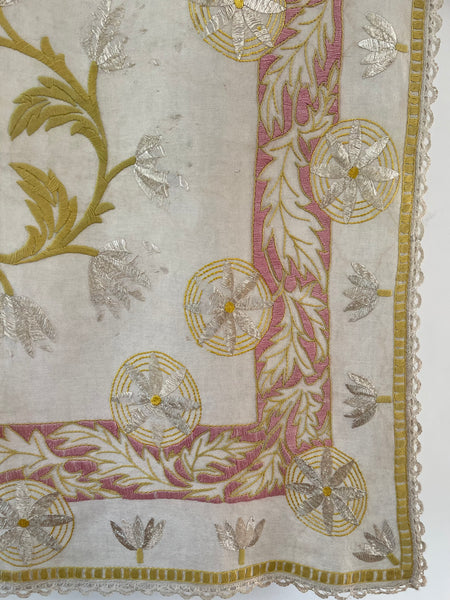 Antique Arts and Crafts Glasgow School Embroidered Panel: C1910 Britain