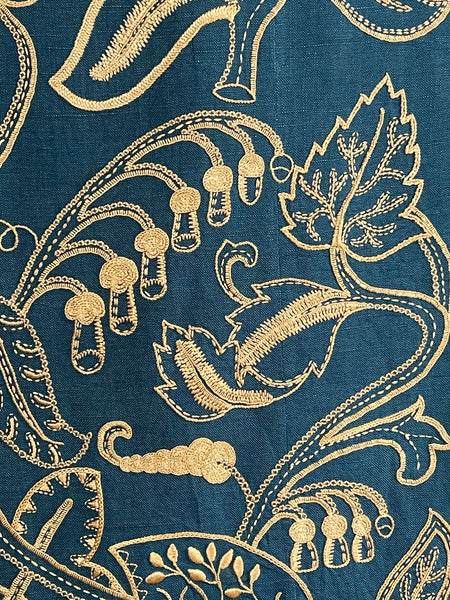 Antique Arts and Crafts Silk Embroidered Bedcover, Curtain,Wallhanging: C1900 Europe