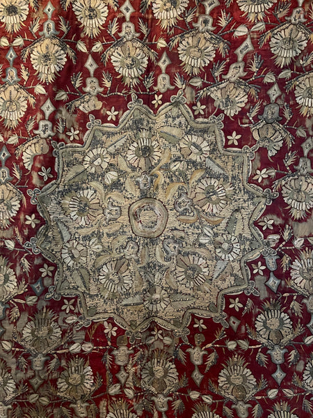 Antique Ottoman Embroidered Ceremonial Cover Boçha: C18th Turkey