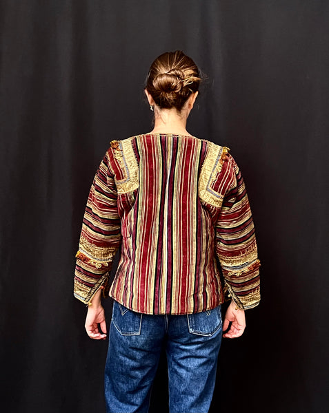 Ottoman Striped Velvet Quilted Jacket: C1910 Turkey