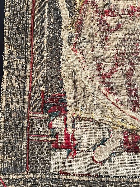 Rare Tudor Orphrey Silk and Metal Thread Embroidered Panels with Iconography Saints: C16th England