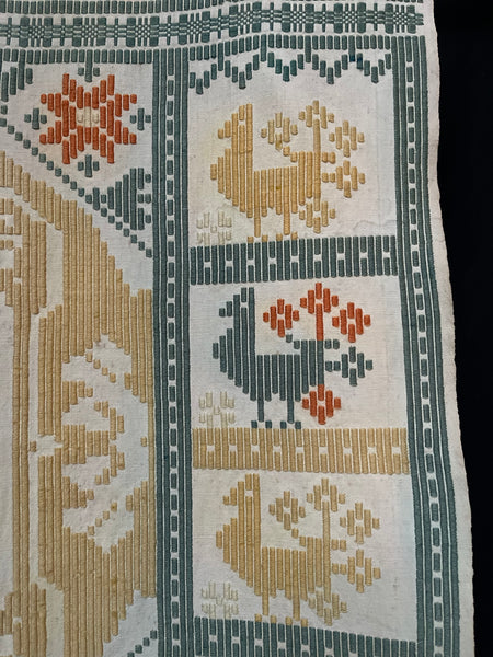 Traditional Scandinavian Flatweave Wallhanging with Mythical Horse: C1910/20 Sweden