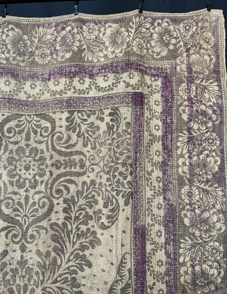Antique English Arts and Crafts Block Printed Panel: C1910/20 Britain