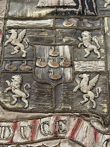 Antique Rare Ancient Embroidered Armorial Coat of Arms: C16th Europe