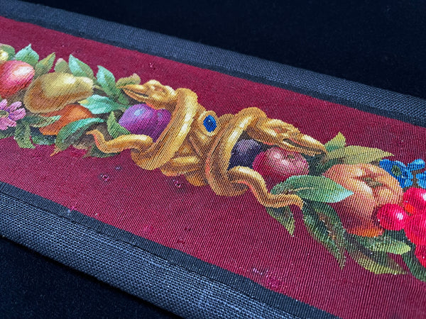 Fine Silk and Wool Tapestry Panel with Serpents and Fruit Museum Quality : C18th France
