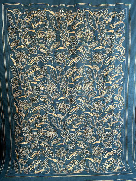 Antique Arts and Crafts Silk Embroidered Bedcover, Curtain,Wallhanging: C1900 Europe