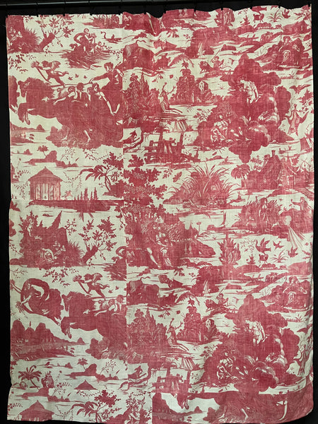 Large Panel Antique Toile de Nantes Chariot of Dawn: C18th Nantes, France