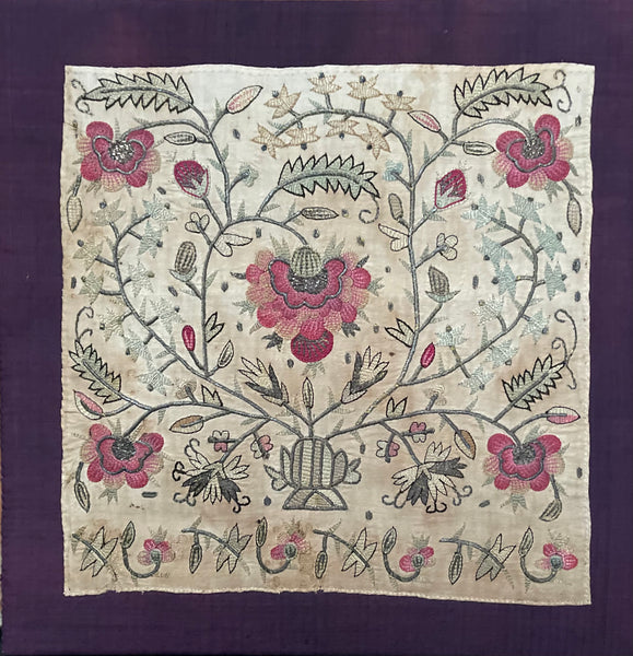 Traditional Ottoman Silk and metal thread embroidery: C19th Turkey
