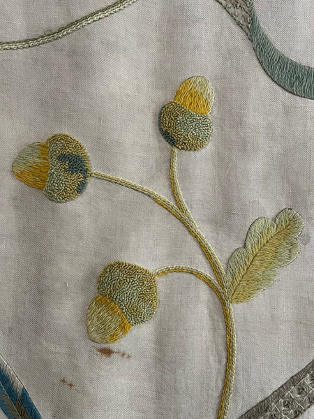 Antique Arts and Crafts Jacobean Revival Crewelwork Tree of Life Wallhanging: Early C20th Britain