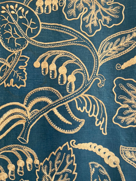 Antique Arts and Crafts Silk Embroidered Bedcover, Curtain,Wallhanging: C1900 Europe
