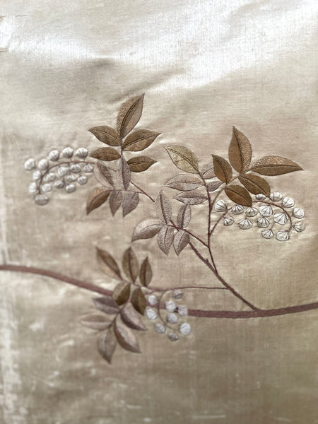 Long Hand Embroidered Silk Panel with Flowers Butterfly’s: C19th China