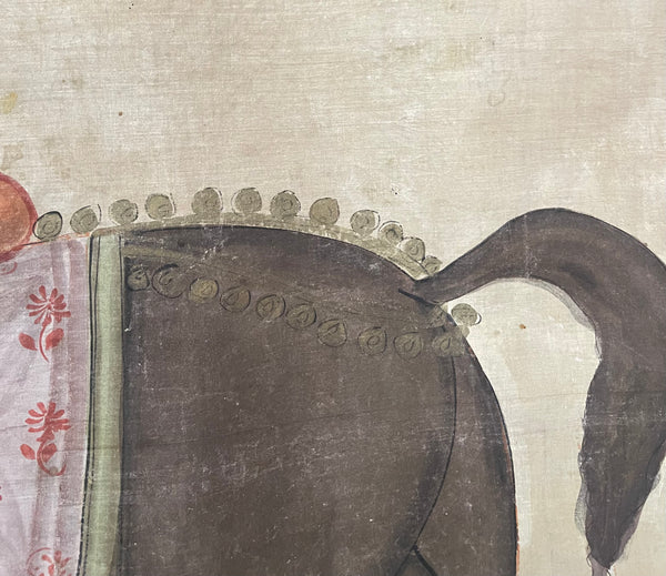Antique Handpainted Wallhanging Pashawai Decorative Horse: late C19th early C20th