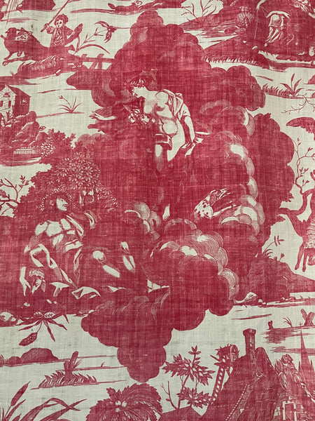 Large Panel Antique Toile de Nantes Chariot of Dawn: C18th Nantes, France