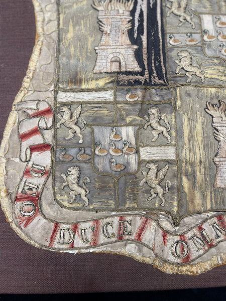Antique Rare Ancient Embroidered Armorial Coat of Arms: C16th Europe