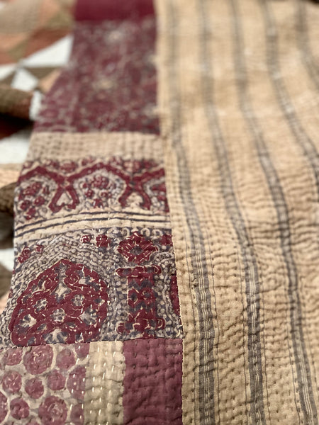 Antique Handmade Patchwork Ralli Quilt: C20th Sindh, Pakistan