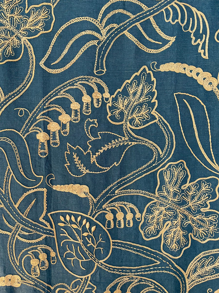 Antique Arts and Crafts Silk Embroidered Bedcover, Curtain,Wallhanging Museum Worthy: C1900 England