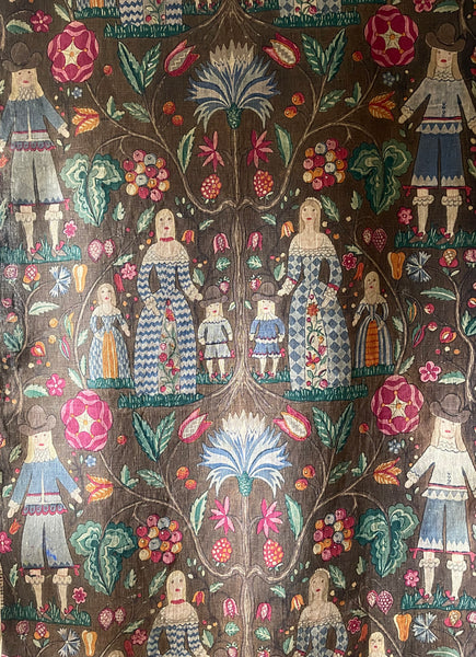 Antique Folk Art Jacobean Revival Figurative Wallhanging: Early 20th Century Europe. 150 x 79cm