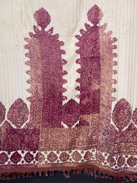 Antique Silk Embroidered Ceremonial Portier : Late C19th early C20th Rabat, Morocco