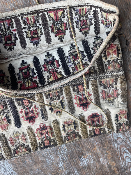 Antique Greek Island Embroidered Bag: C19th Greece