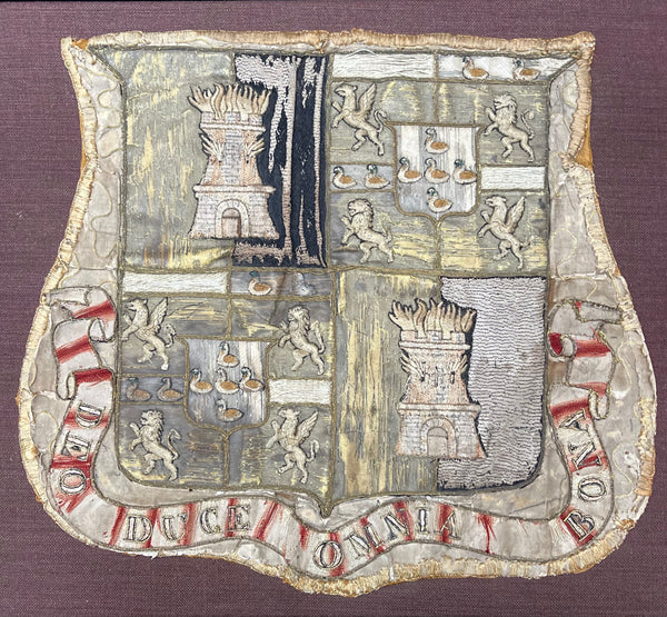 Antique Rare Ancient Embroidered Armorial Coat of Arms: C16th Europe