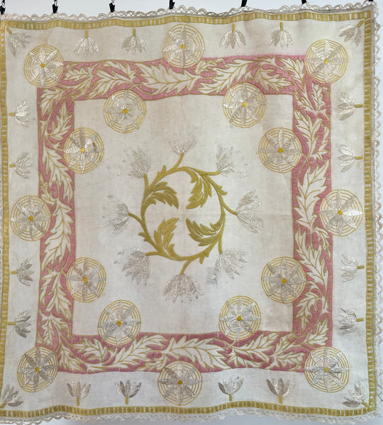Antique Arts and Crafts Glasgow School Embroidered Panel: C1910 Britain