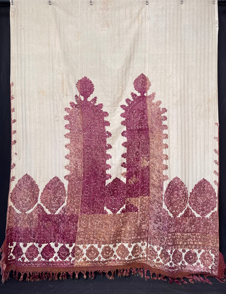 Antique Silk Embroidered Ceremonial Portier : Late C19th early C20th Rabat, Morocco