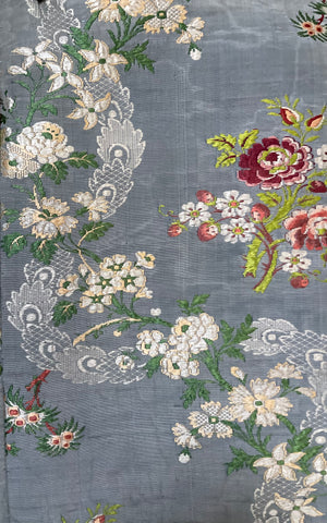 Spitalfields Floral Silk Brocade Panel: C18th London