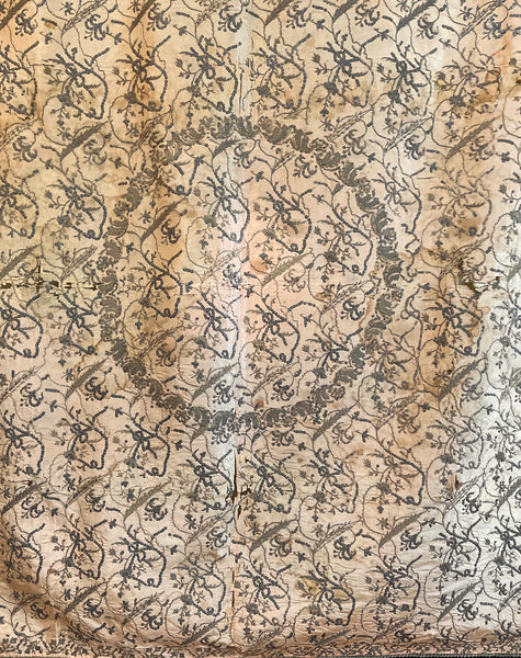 Antique Gilt Thread and Sequin Pink Silk Wallhanging: C18th Ottoman Turkey