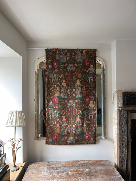 Antique Folk Art Jacobean Revival Figurative Wallhanging: Early 20th Century Europe. 150 x 79cm