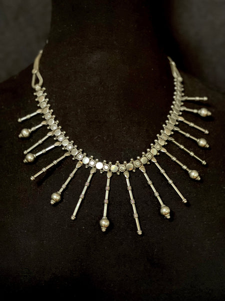 Stunning Vintage Handmade Silver Necklace: C20th India