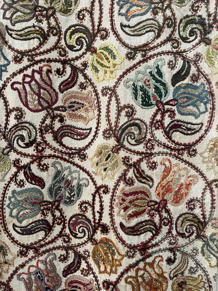 Antique Arts and Crafts Crewelwork Embroidery Jacobean Revival: C20th Europe