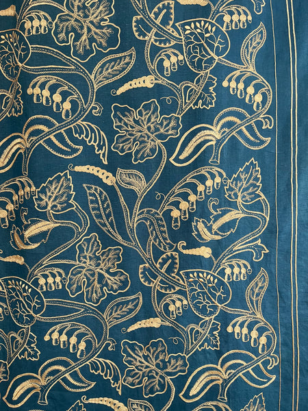 Antique Arts and Crafts Silk Embroidered Bedcover, Curtain,Wallhanging: C1900 Europe