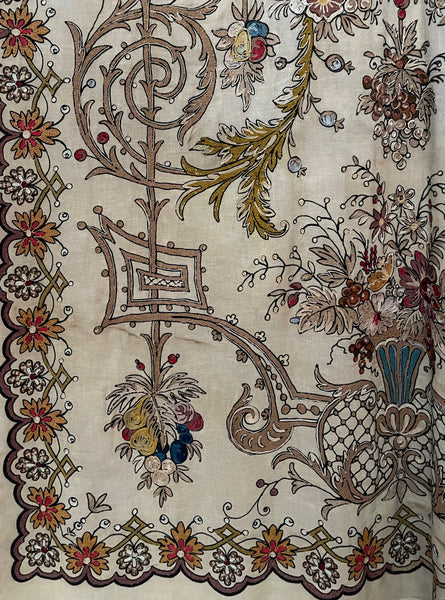 Antique Embroidered Wallhanging with Dancing Figure: C1910 France