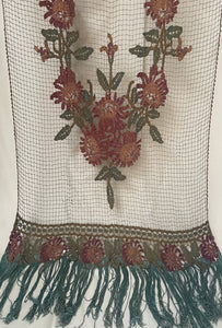 Large Size Art Deco Handmade Crochet Embroidered Wall Hanging: C1920s France
