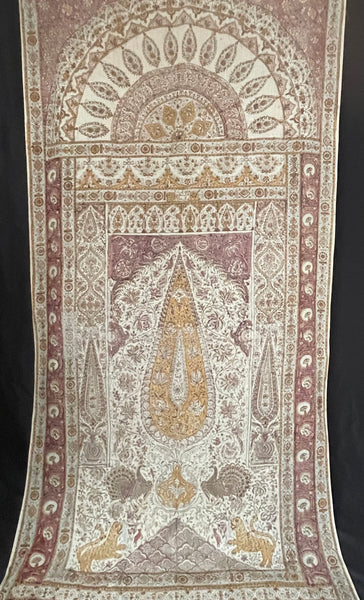Antique Hand Block Printed Kalamkari Wallhanging: C19th India