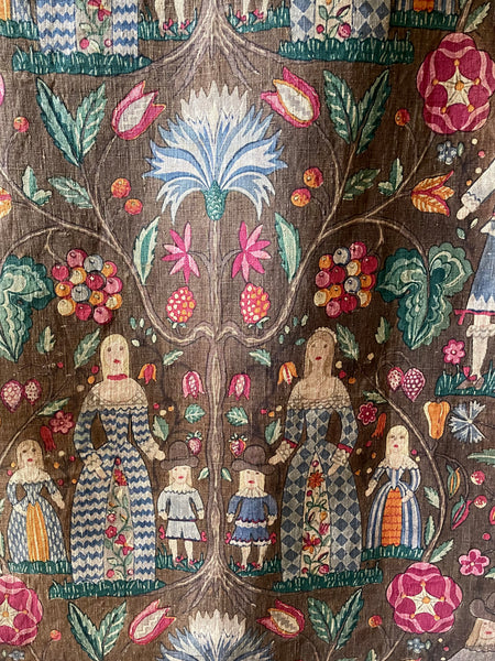 Antique Folk Art Jacobean Revival Figurative Wallhanging: Early 20th Century Europe. 150 x 79cm
