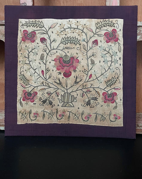 Traditional Ottoman Silk and metal thread embroidery: C19th Turkey