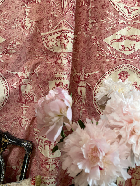 Antique Neo Classical Toile de Jouy Curtains Mulhouse ‘Pallas and Venus’: C19th France