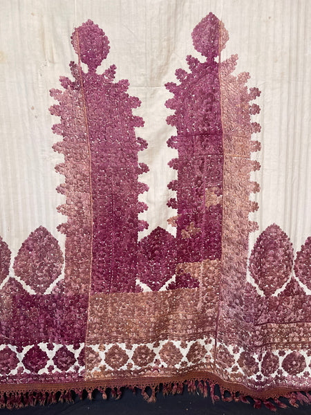 Antique Silk Embroidered Ceremonial Portier : Late C19th early C20th Rabat, Morocco