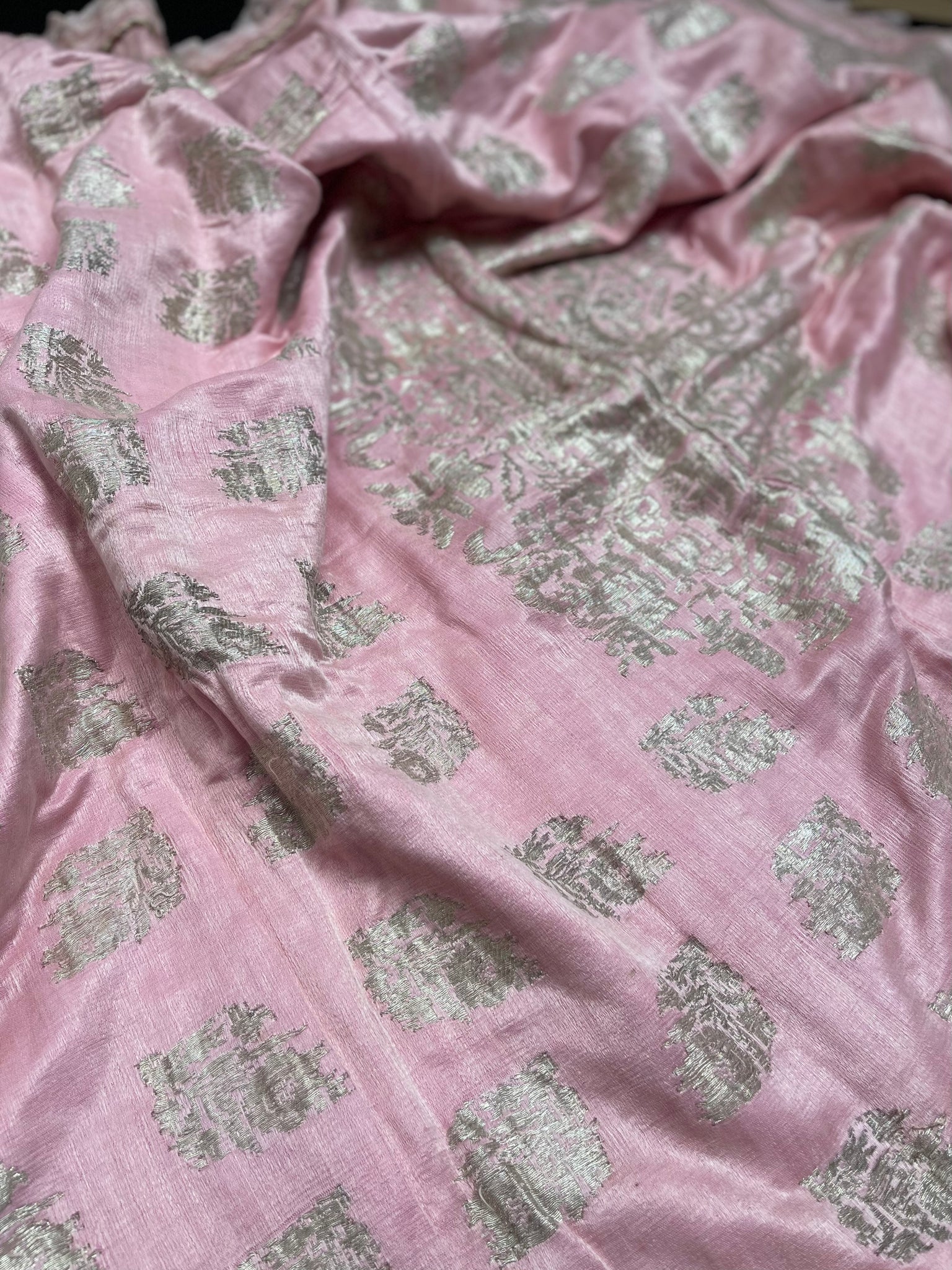 Ottoman Silk and Silver Thread Woven Traditional Wedding Quilt Bedcover: late 19th early 20th Century
