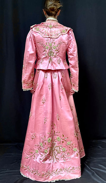 Traditional Ottoman Gold Embroidered Silk Wedding Bodice and Skirt: C1900 Turkey