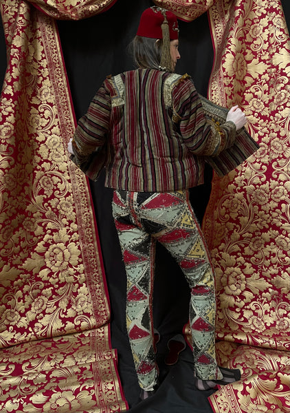 Collectable Antique Folk Art Costume Harlequin Trousers Pants: C19th Belgium