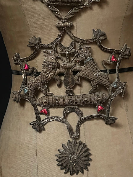 Antique Zardozi Embroidered Ceremonial Garland: C19th India