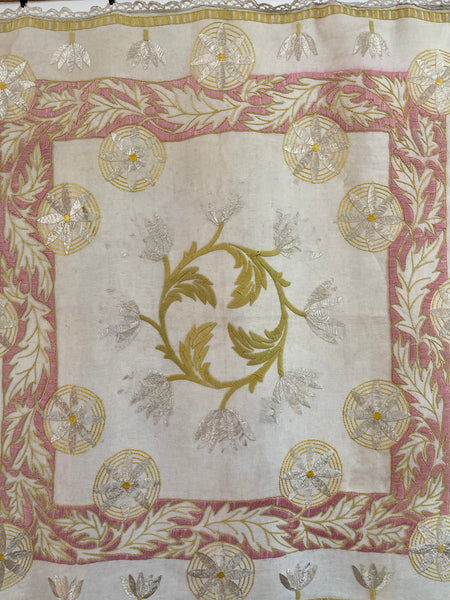 Antique Arts and Crafts Glasgow School Embroidered Panel: C1910 Britain